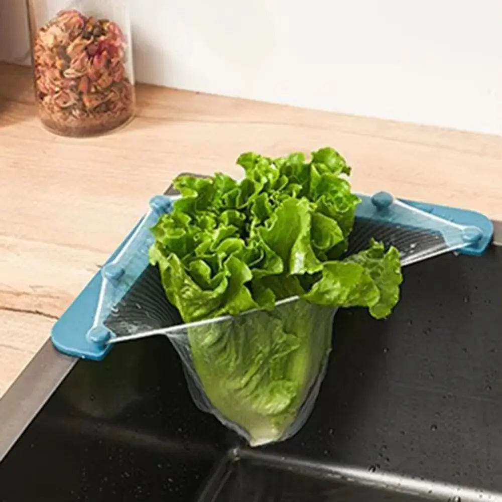 Hanging Kitchen Triangle Drainage Rack Prevent Sewer Blockage High Efficiency Sink Leftovers Filter Self-adhesive Large Capacity