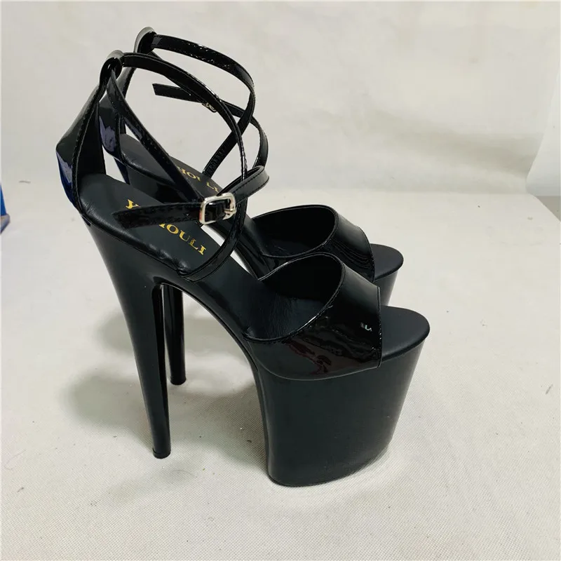 20cm high heels with elegant sandals, new fashion trend women's shoes, model runway  dance shoes