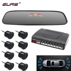 8 sensors Car parking Radar system Parktronic Rearview Universal car Mirror Reversing Front and Rear Detection Alarm rearview