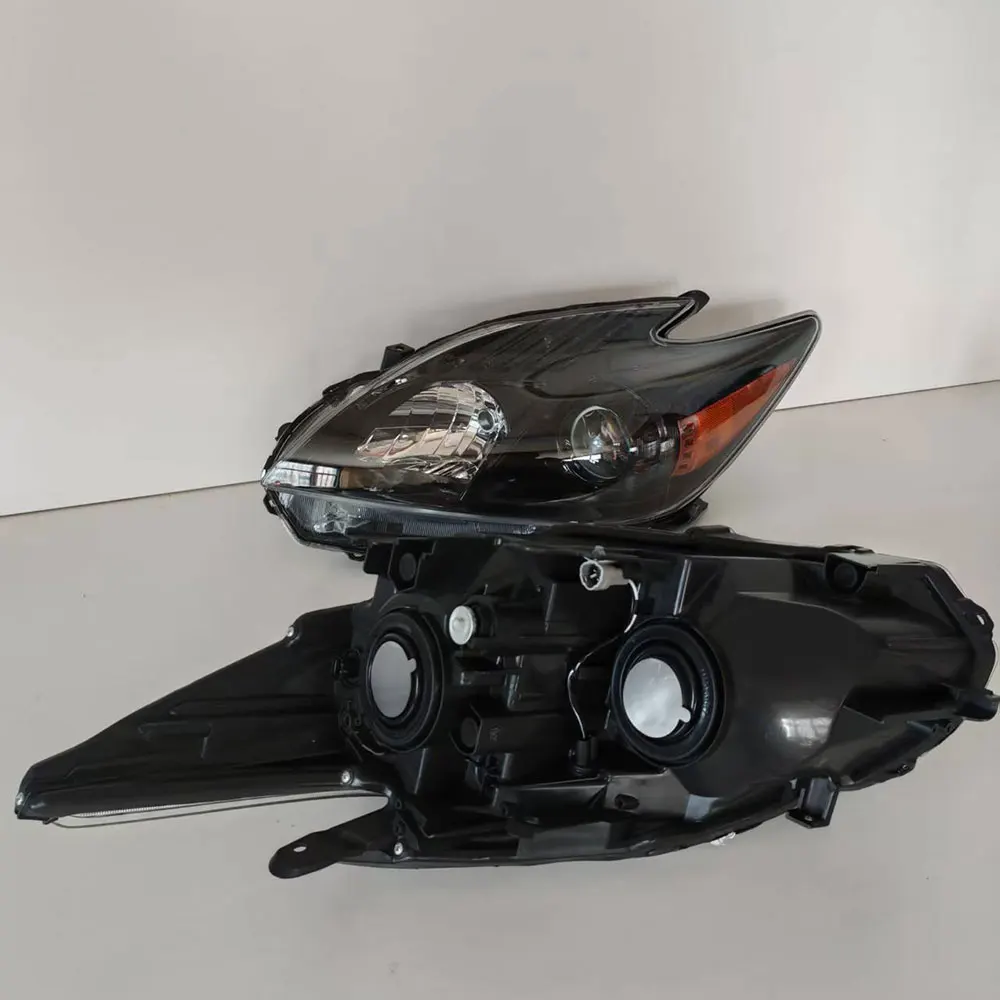 A Pair Car Headlight For Toyota Prius 30 ZVW30 Headlamp Black