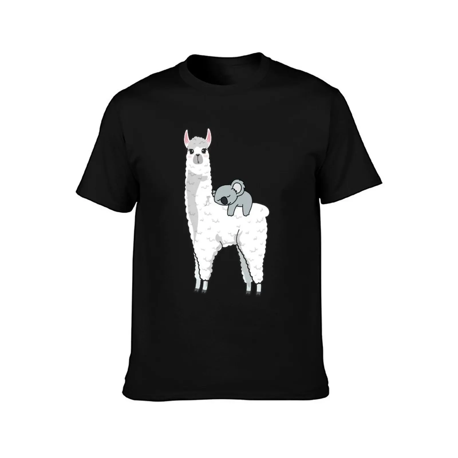 CUTE KOALA RIDING & NAPPING ON LLAMA ALPACA FUNNY T-Shirt Casual Work Wear T-Shirt