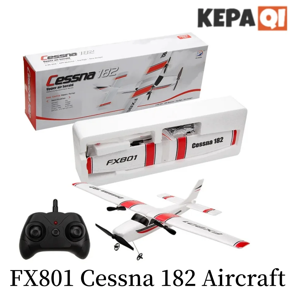 Fx801 Remote Control Aircraft Cessna 182 Fixed Wing Remote Control EPP Foam Aircraft Model Children's Toy Glider Boy's Gift