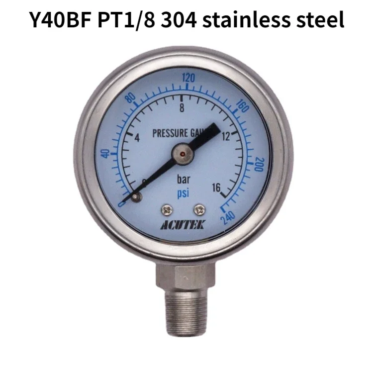 Vacuum Pressure Gauge Ammonia Steam Meter High Temperature Resistance 1/8