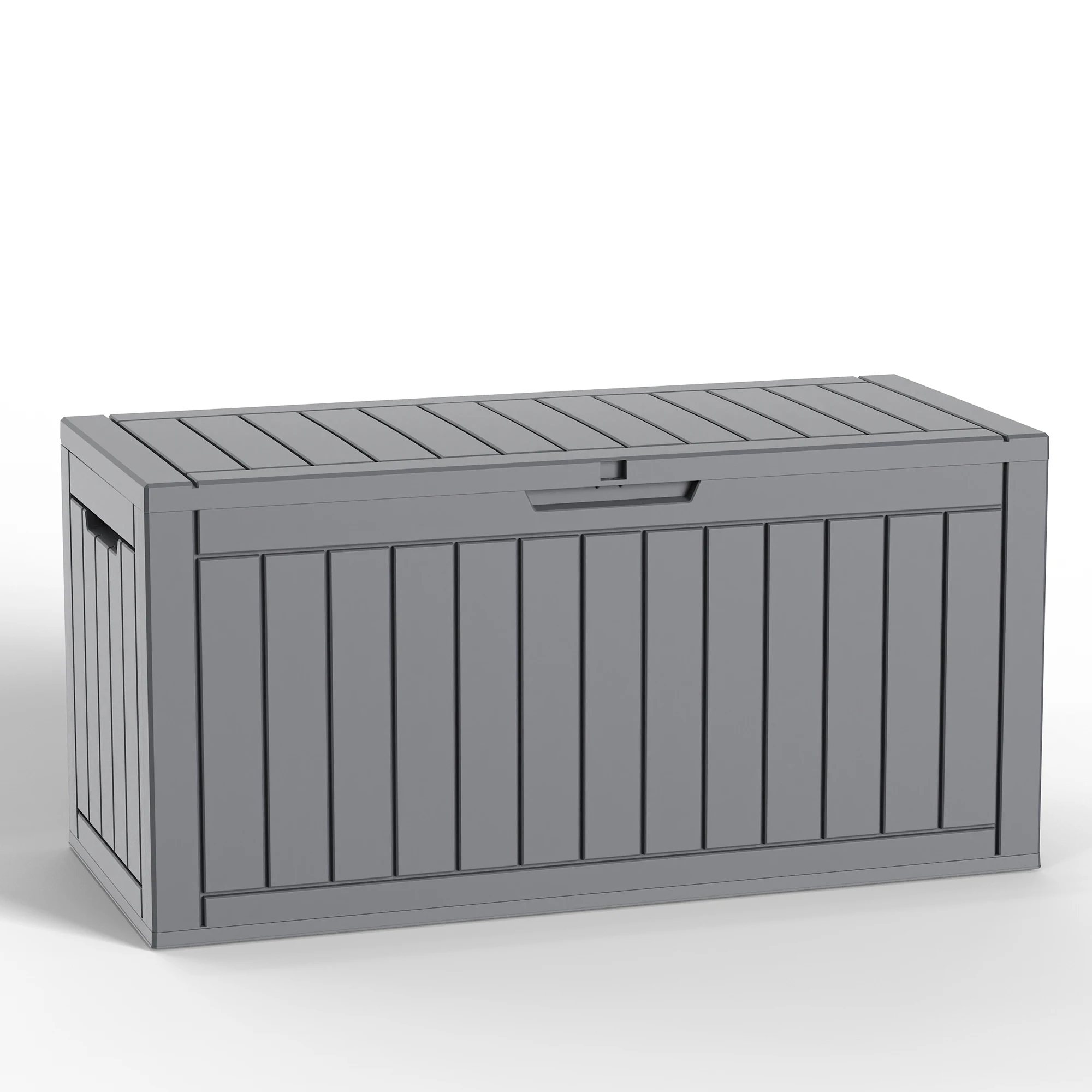 90 Gallon Multipurpose Outdoor Deck Storage Box, Weather Resistant Plastic Storage Chest for Patio Cushions, Garden Tools & Pool Supplies