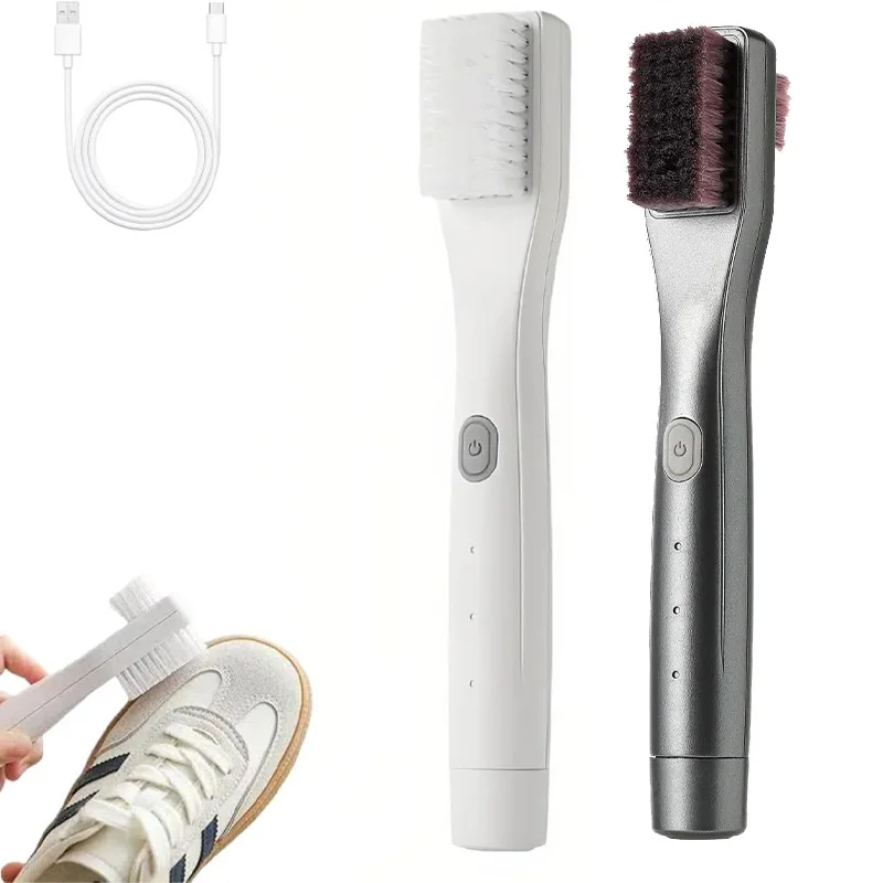 USB Rechargeable Electric Shoe Brush 3 Speed Modes Ultrasonic Cleaner Strong Vibration Fast Cleaning IPX7 Waterproof Portable