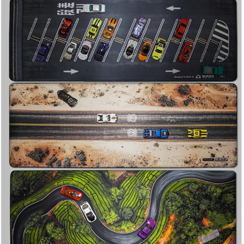 1:64 Scale 80X30cm Mat Racing Track Drifting Track Route 66 in the US Scene Accessory JapanParking Lot Vehicle Display Mouse Pad