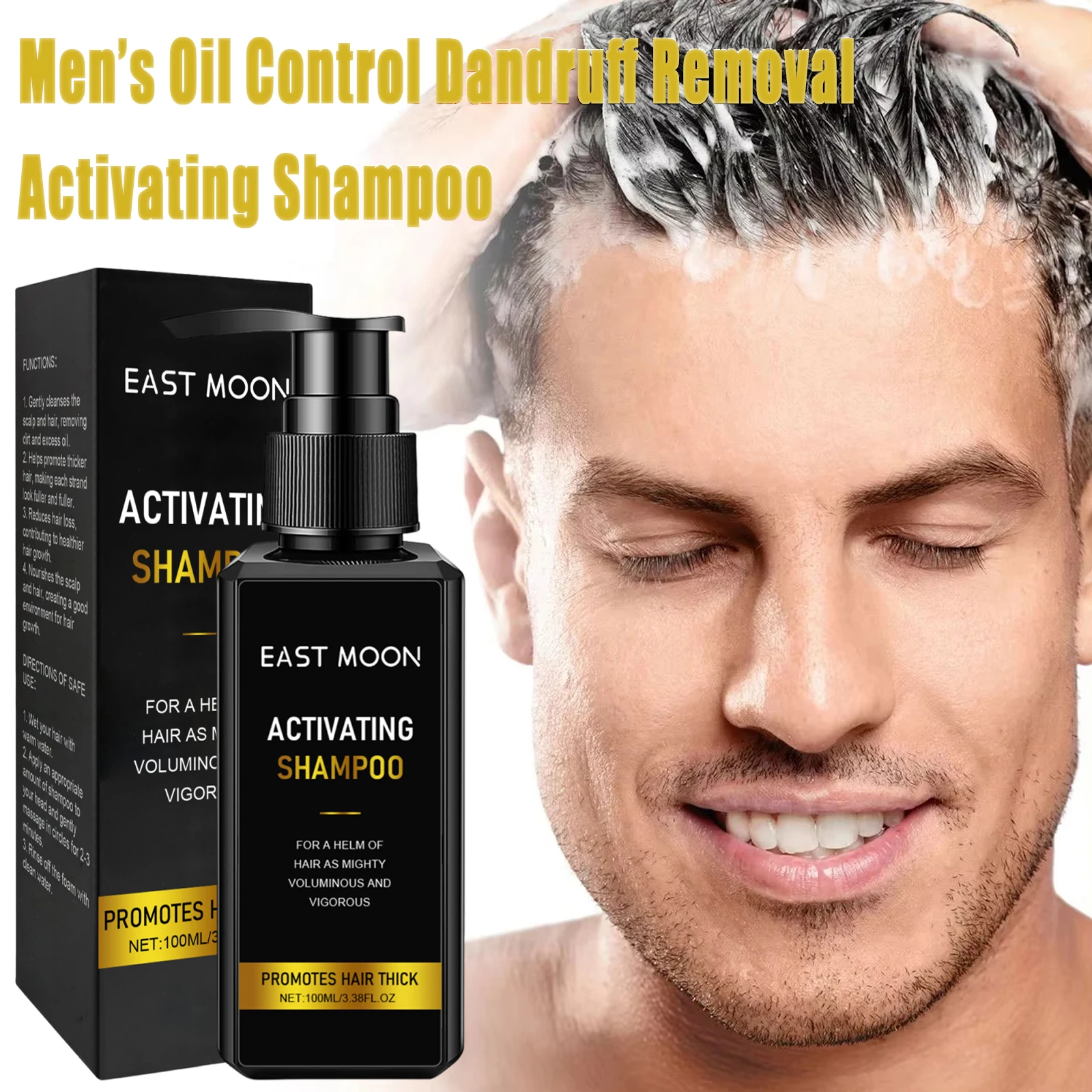 Champú para caspa con Control de aceite para hombres, tratamiento para el cuero cabelludo con raíces de jengibre, champú limpiador para el cabello, reparación de raíces del cabello dañado, cuidado del cabello
