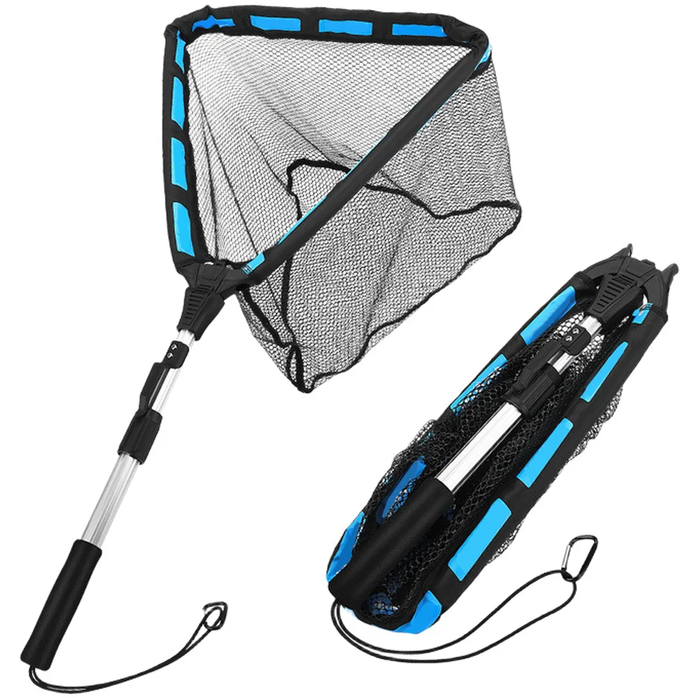 Rubber Fishing Net Fly Fishing Net Buoyancy Coated Net Compact Size For Storage Fish Friendly Materials Fishing Adventures