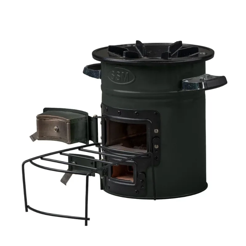 rocket stove wood charcoal stoves with 2 doors adjustable air vent