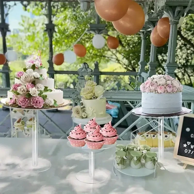 Acrylic Cake stand Detachable  Wedding Dessert Baby Shower Birthday Party Paper Cups Muffin Pastry Cake Decorating Rack Tools
