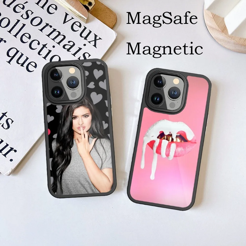 Model K-KYLIE J-JENNER Phone Case For iPhone 15 14 13 12 11 Pro Max Plus Magnetic for Macsafe Cases Cover