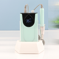 Special Design Aluminium Alloy Teardrop Shape Screen Beautiful Brushless Motor Nail Drill Machine with Power Charging Station