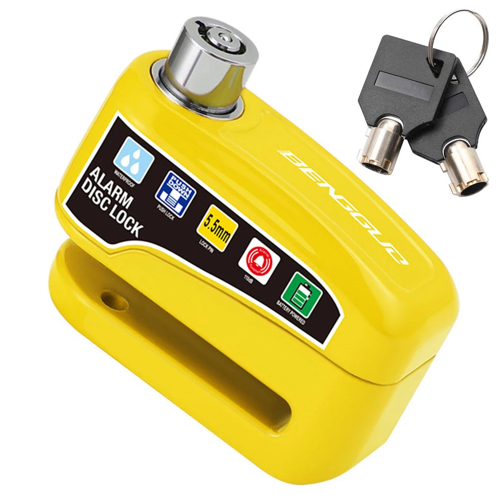 Motorfiets schijfblok alarmslot wiel schijfrem met sleutel moto scooter fiets waterdicht anti-diefstal hangslot motorfiets alarm