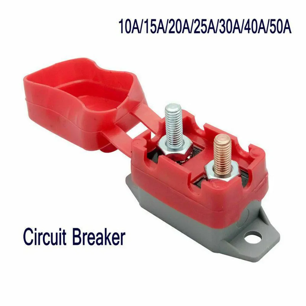 

Auto Reset Reliable 10 50A Amp Circuit Breaker for Dual Battery 12V Auto Reset Fuse Waterproof Cover Included!