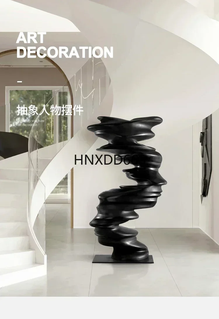 Large Abstract Figure Sculpture Floor Ornaments Hotel Club Corridors Hallway Aisle Decoration Wood Carving Art home decor