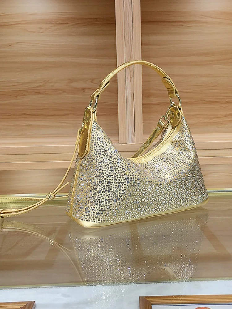 Women Shiny Evening Handbag Female delicate rhinestone shoulder bag dinner fashion luxury large capacity Tote bag gift for girls