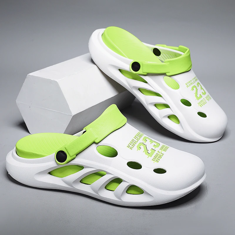Men's 2026 New Summer Anti-Slip Sports Slippers Outdoor Wear Beach Head Covering Sensation Sandals Comfortable Breathable EVA