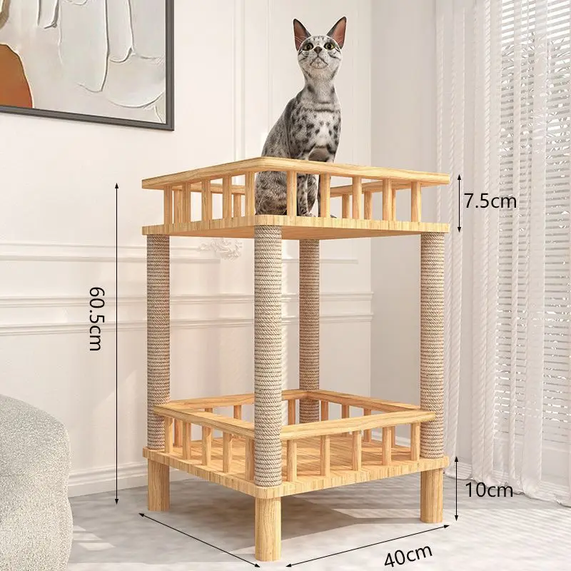 Small apartment solid wood cat climbing frame space capsule small multi-functional cat jumping platform cat rack