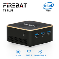 FIREBAT T8 Plus Intel N100 Black CPU Mini PC Desktop Computer 8GB 16GB SSD 256GB 512GB LPDDR5 WiFi5 BT4.2 HDMI RJ45 Minipc