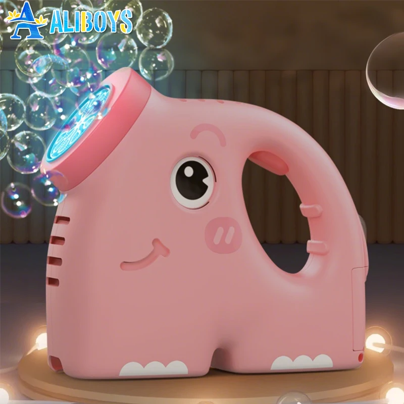 전기 버블 건 휴대용 코끼리 비누 버블 송풍기 기계 휴대용 야외 게임 파티 웨딩 생일 선물 아이 장난감
