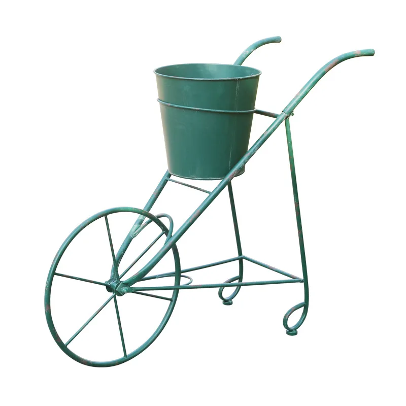 

European style old trolley flower stand courtyard garden decoration bracket outdoor floor plant stand
