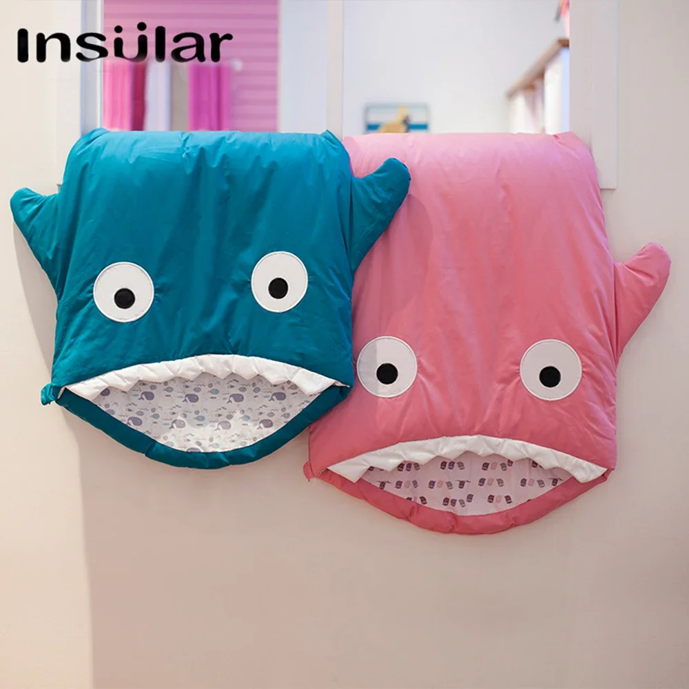 

NEW Cute Cartoon Shark Children Sleeping Bag Winter Children Sleep Sack Warm Children Blanket Large Warm Swaddle Sleepsacks