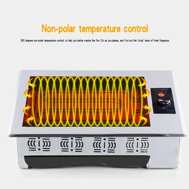 U-รูปเตาอบไฟฟ้าเกาหลีครัวเรือนไม่ติดเตาอบไฟฟ้า Smokeless บาร์บีคิวแผ่นเหล็กแผ่นบาร์บีคิวหม้อ