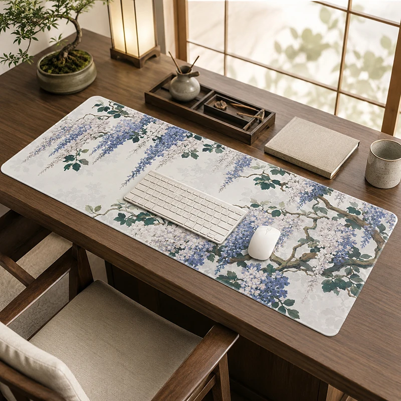 Wisteria Garden Vines Mouse Pad Gamer XL Custom Mousepad XXL Desk Mats Mouse Mat Natural Rubber Carpet Mice Pad
