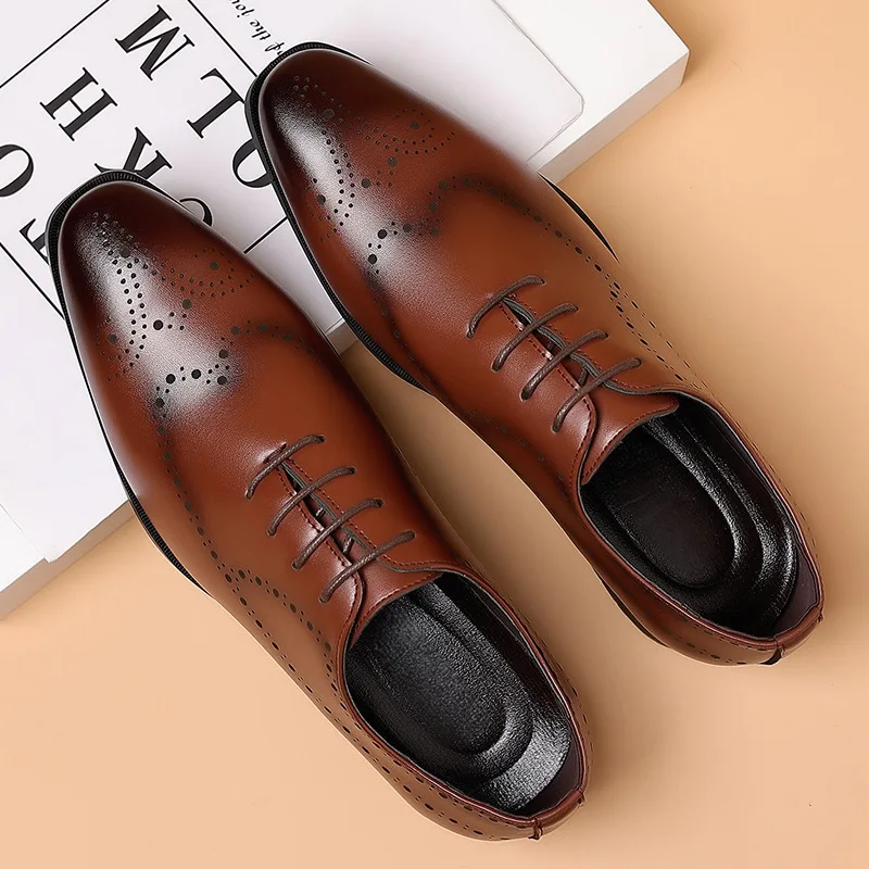 

Мужская повседневная обувь, универсальные деловые кожаные туфли в британском стиле, модельные туфли, свадебные туфли для жениха