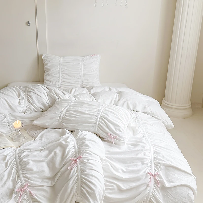 Bonenjoy Bedding Set Simple Style Bedclothes Skin-friendly Bedsheet Set Single/Queen/King Size Bed Linen Set juegos de sábanas
