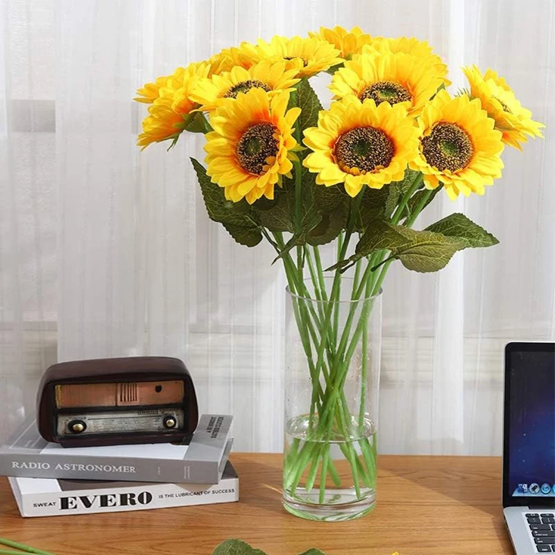 Künstliche Sonnenblume, künstlicher Blumenstrauß, Fake-Blume für Zuhause, Tischdekoration, Hochzeitsdekoration, Blumenarrangement im Freien – Detail 5