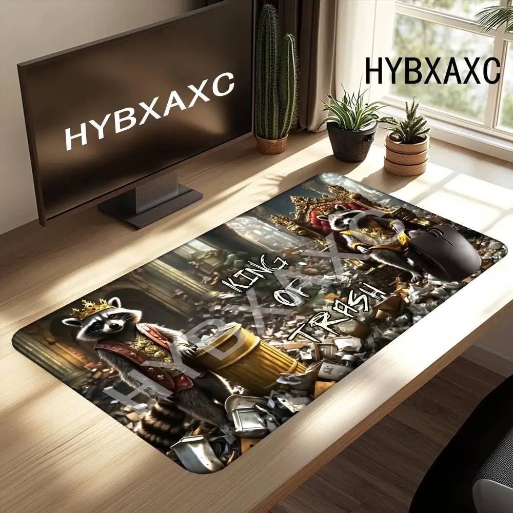 

HYBXAXC King of Trash Raccoon Mouse Pad Trash Panda Funny Raccoon Pad Trash King Portrait Raccoon Mousepad Raccoon Painting Gift