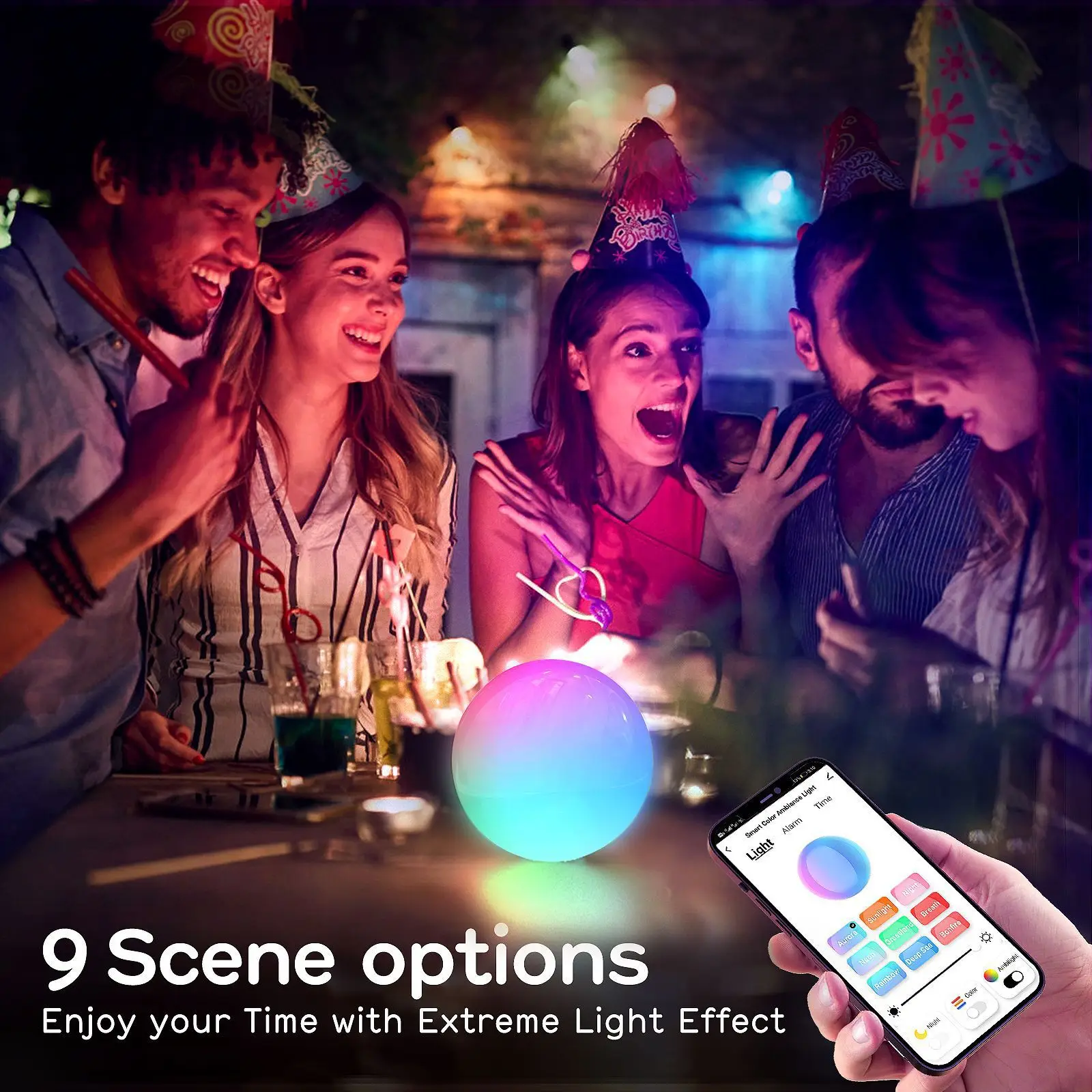 TUYA WIFI Smart Bedside Lamp APP Control Night Light 7 Colorful Ambiance Bedroom Bedside Lamps