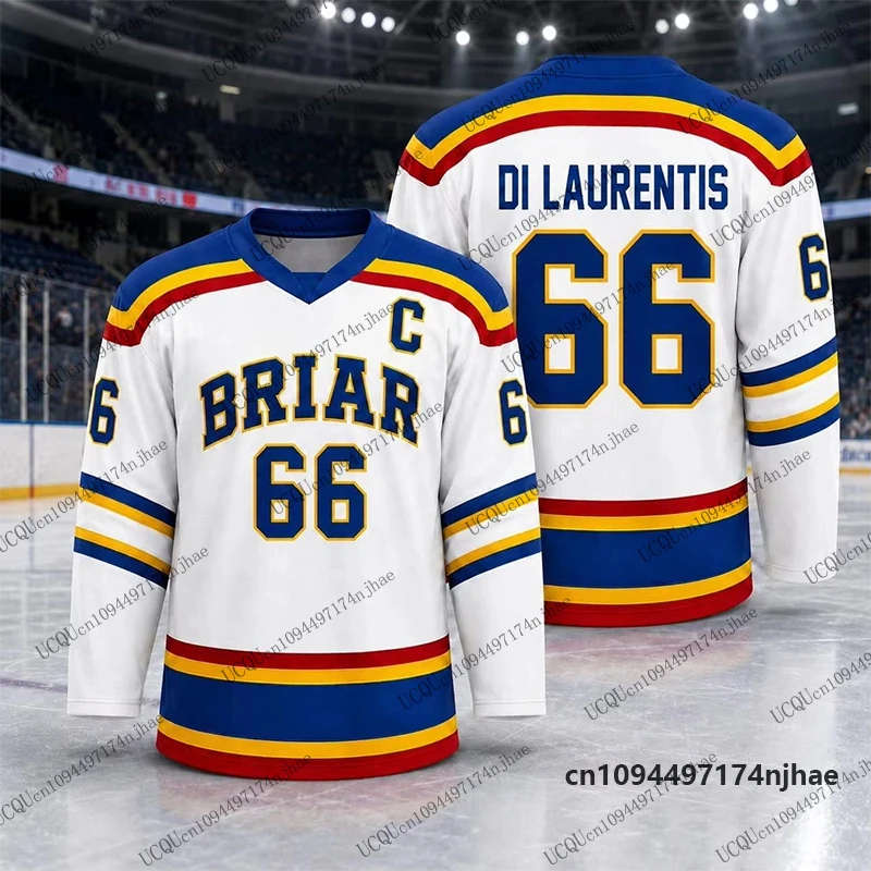 2026 Off Campus Briar University Hockey Jersey DI LAURENTIS 66 T-Shirt For Women Men Autumn Long Sleeve Sports Tee Oversized Top
