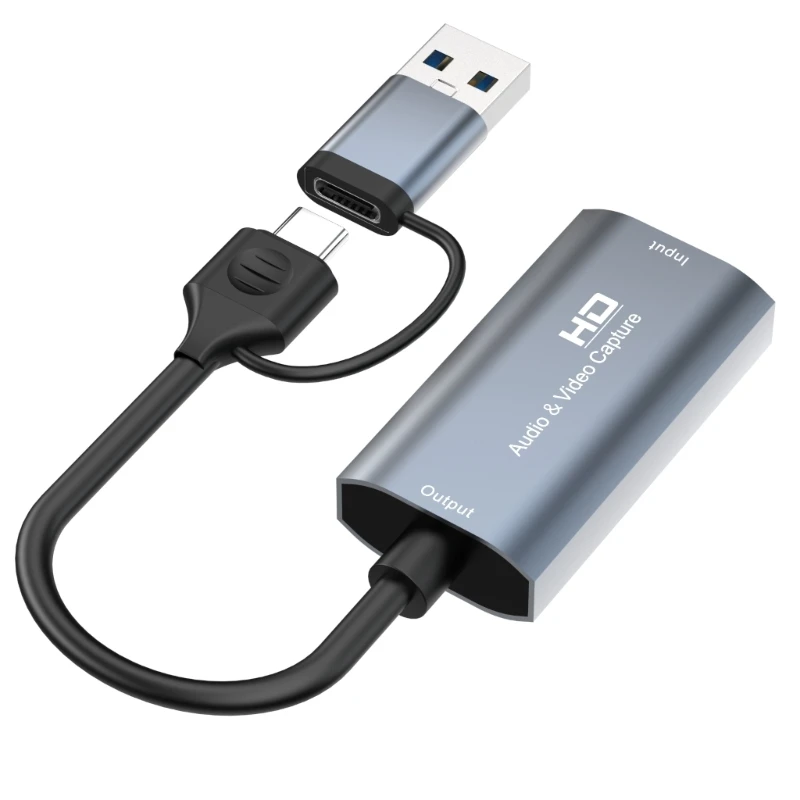 Nku 4K Video Capture Card HD Source To USB/Type-C Video Grabber Recorder Cable for PC Computer Camera Live Streaming Game