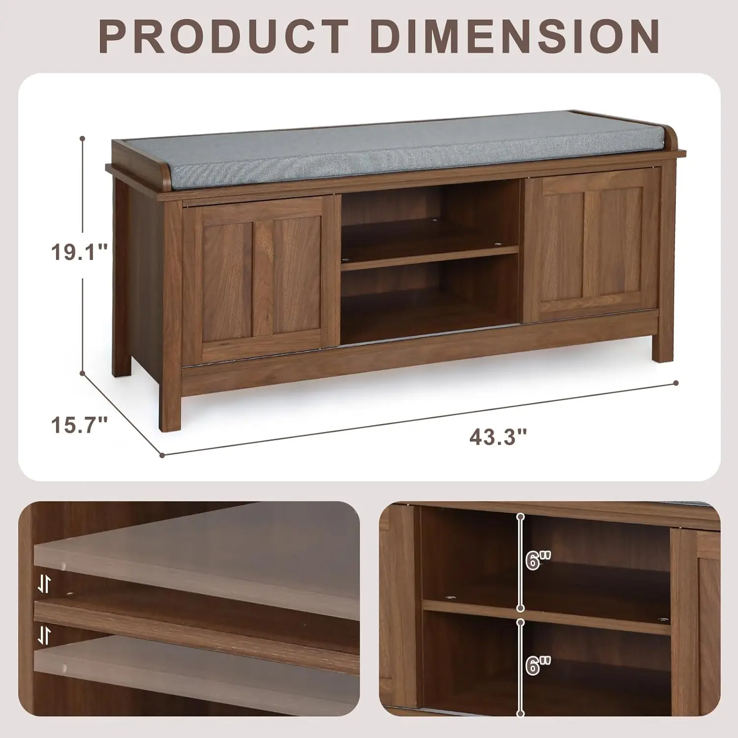 2-Tier Shoe Storage Bench,43
