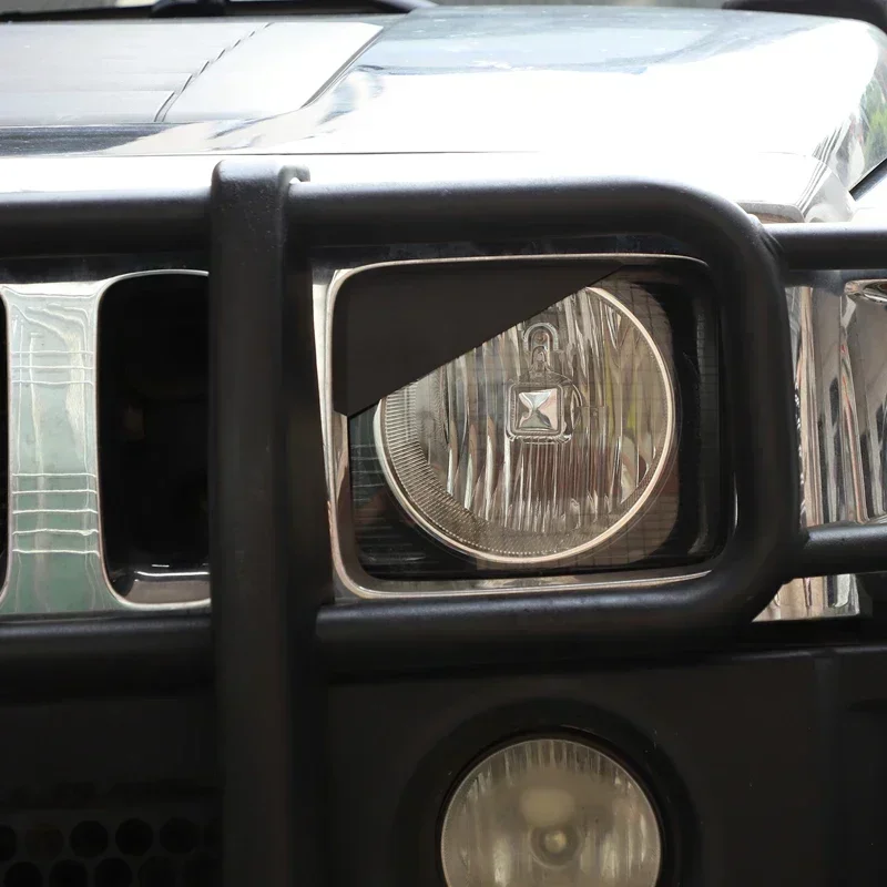 

Suetlcoity For Hummer H3 2005-2009 Carbon Steel Black Car Headlight Angry Eyes Headlight Cover Trim Car Accessories