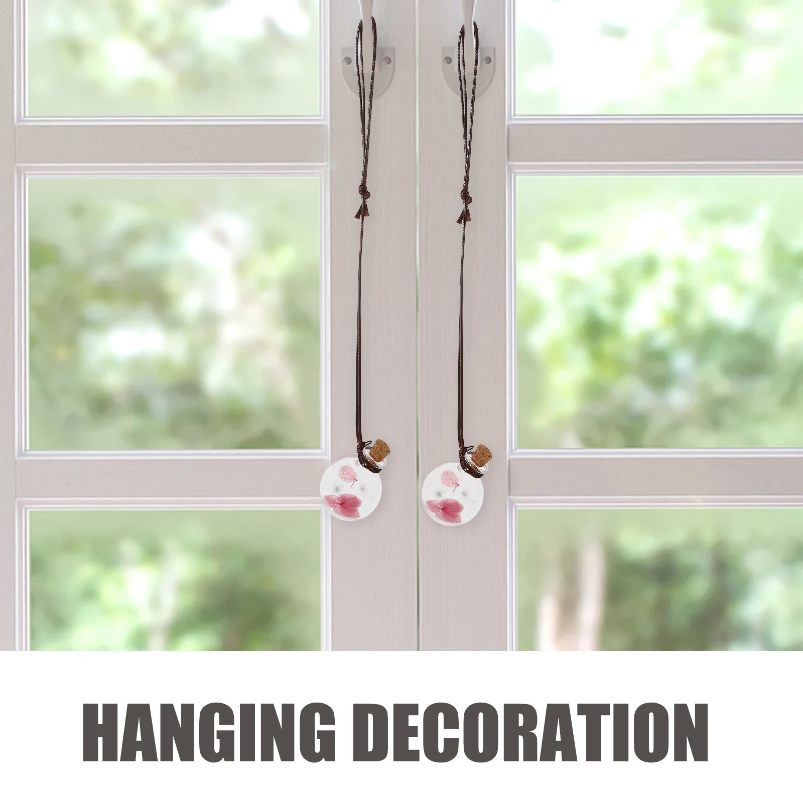 

2Pcs Car Perfume Bottles Hanging Transparent Glass Pendant Essential Oil Bottle Diffuser Car Interior Ornament Air Purifier