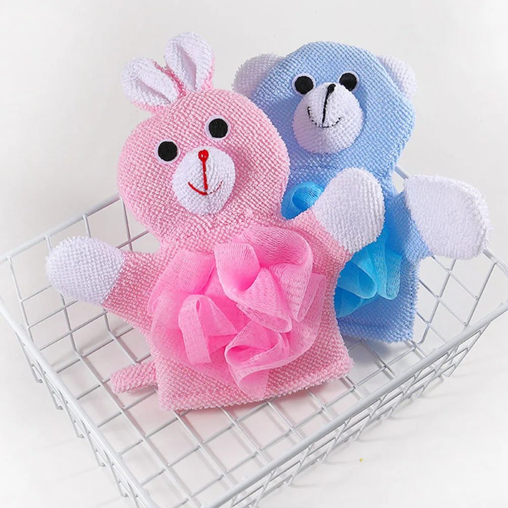 

4pcs Bath Scrubbing Gloves Supple Safe For Kids Arm Leg Cleaning Exfoliating Bath Mittens Wipe Towel