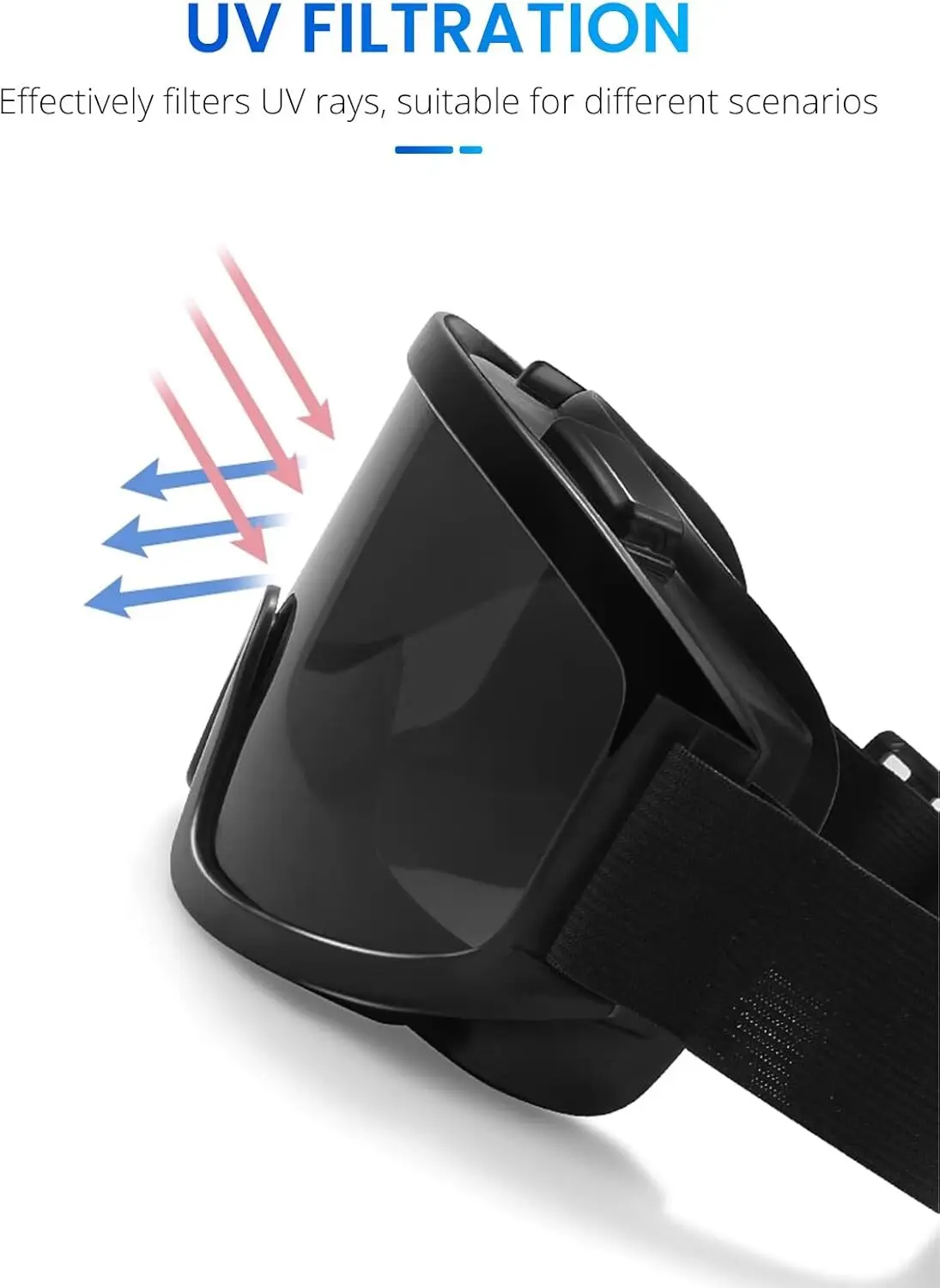 نظارات التزلج على الجليد مع حماية من الأشعة فوق البنفسجية 400 - خوذة مضادة للضباب متوافقة مع عربات الثلج والتزلج على الجليد والتنزه سيرًا على الأقدام #4