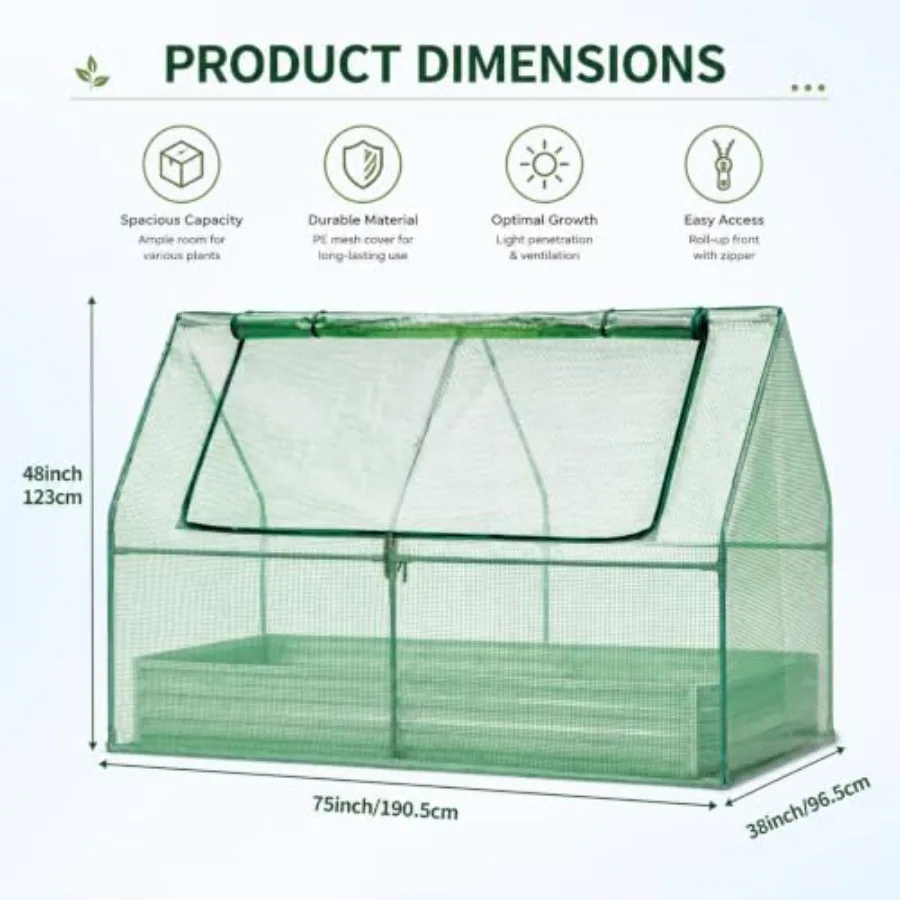 x1 Feet Raised Garden Bed with PE Cover and Self-Watering System view 2