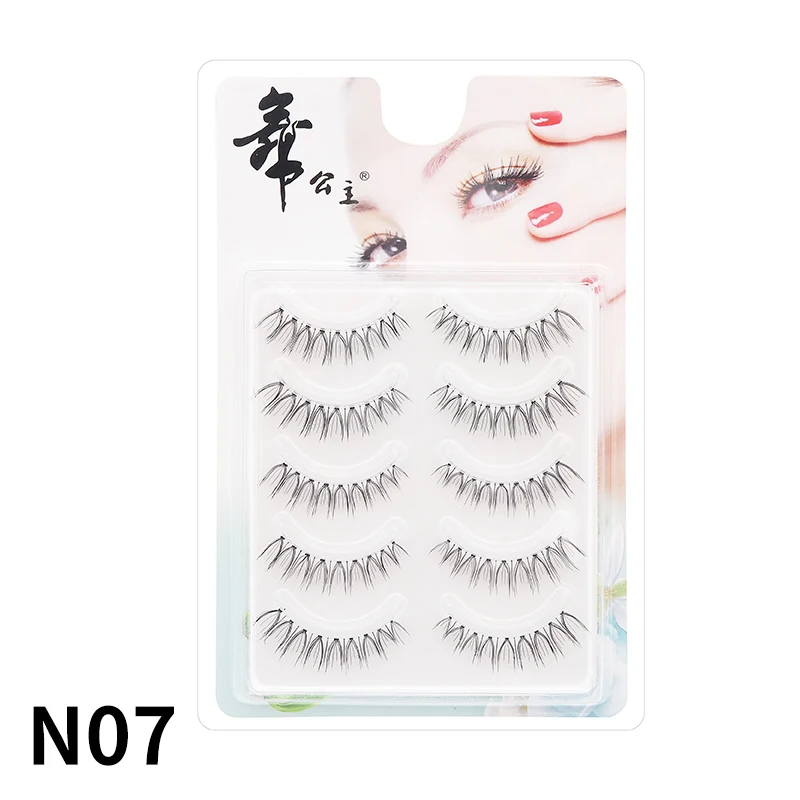 5 Paar Anime-Wimpern mit transparentem Stiel, unsichtbare Manga-Wimpern, natürliche falsche Wimpern für Make-up – Detail 22