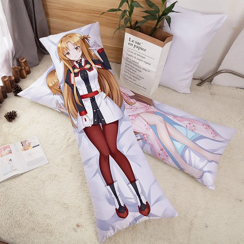 Sword Art One Asuna Dakimakura Anime Two-Side Printed Hing Body Long Pillow Cover Kawaii Otaku Waifu LOLI Pillowcase