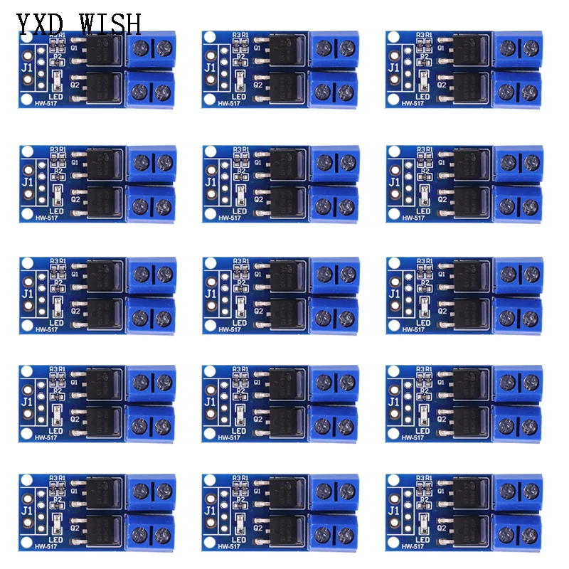 100pcs 15A 400W High Power MOS Field Effect Switch Trigger Switch Driver Module PWM Adjustable Electronic Switch Motor Control