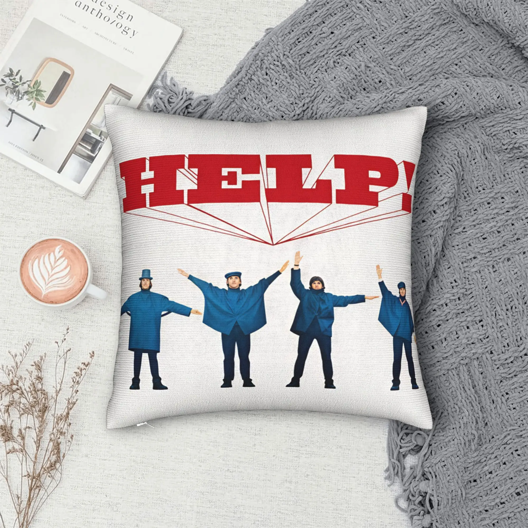 Beatled Music Pillow Cover  Cute Funny Pillow Case For Sofa Bedroom Home Decor Graphic Cushion Cover Gift