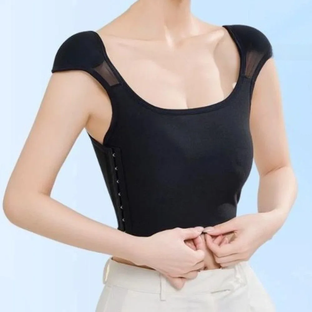 Flat Breast Binder Bustier Right-angle Shoulder Underwear Bottoming Shirt Vest Tank Top Crop Tops Bra Sleeveless Invisible
