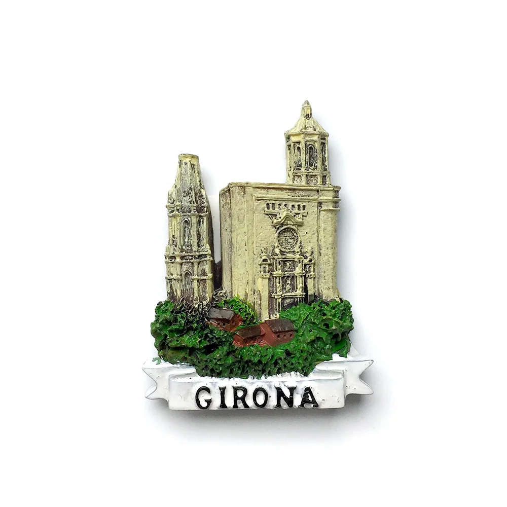 

Girona 3D Resin Refrigerator Magnet - Spain Cultural Heritage - Historic Building Model - Strong Magnet for Home Decor
