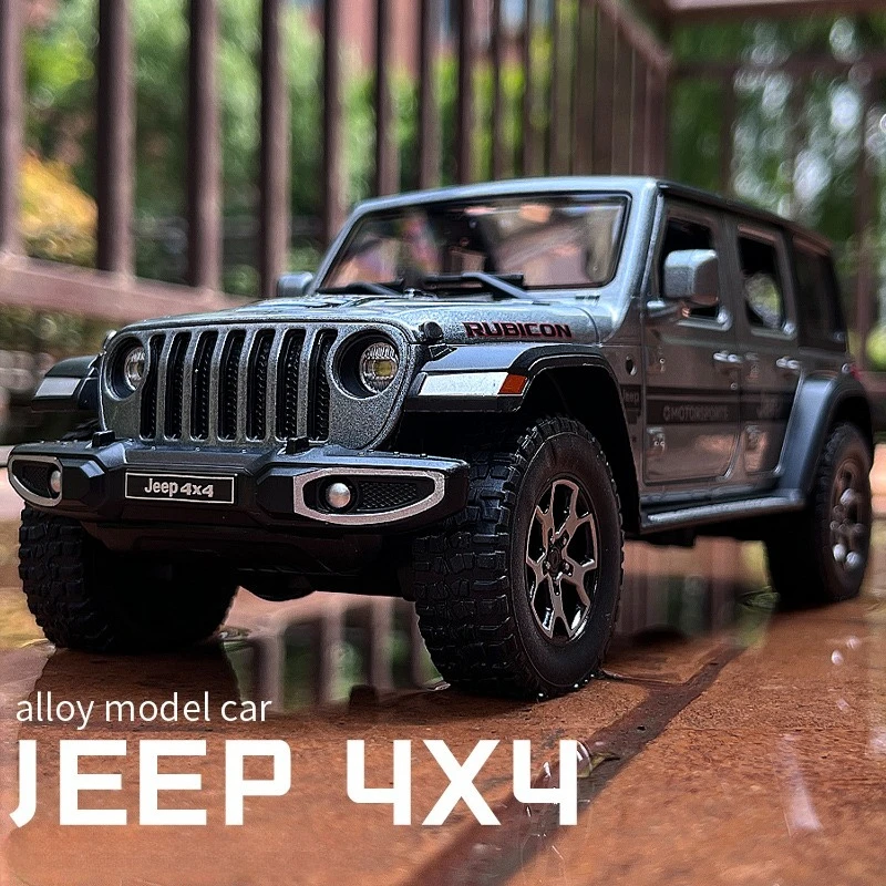 

1:22 Jeep Wrangler Rubicon Simulation sound and light alloy off-road vehicle model collection ornament children's toy gift