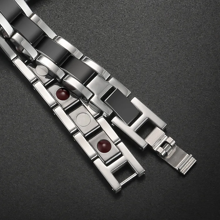 Titanium Steel Ceramic Magnetic Negative Ion Energy Bracelet Far-infrared Germanium Anti-radiation Anti-oxidation Bracelets