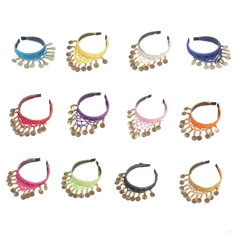 2025 New Ethnic Belly Dancing Hair Ornament Gold Coin Headband for Women Unique Styles Hairhoop for Music Festivals Performances